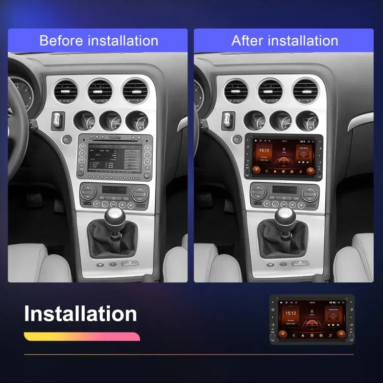 เครื่องเล่นรถยนต์หน้าจอแนวนอน 7 นิ้ว Carplay พร้อมระบบนำทาง สำหรับ Alfa Romeo 159, รุ่น 2+64G, 4+64G