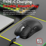 เมาส์เกมมิ่งไร้สายโหมดสาม 24000 DPI, 6 โหมดไฟ RGB, ชาร์จไฟได้, ตั้งมาโครได้, สีดำ, สีขาว, สีชมพู, ชาร์จไร้สายสีดำ, ชาร์จไร้สายสีขาว, ชาร์จไร้สายสีชมพู