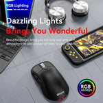 เมาส์เกมมิ่งไร้สายโหมดสาม 24000 DPI, 6 โหมดไฟ RGB, ชาร์จไฟได้, ตั้งมาโครได้, สีดำ, สีขาว, สีชมพู, ชาร์จไร้สายสีดำ, ชาร์จไร้สายสีขาว, ชาร์จไร้สายสีชมพู
