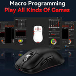 เมาส์เกมมิ่งไร้สายโหมดสาม 24000 DPI, 6 โหมดไฟ RGB, ชาร์จไฟได้, ตั้งมาโครได้, สีดำ, สีขาว, สีชมพู, ชาร์จไร้สายสีดำ, ชาร์จไร้สายสีขาว, ชาร์จไร้สายสีชมพู