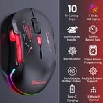 เมาส์เกมมิ่ง MKESPN W12 แบบ 5 ช่องสัญญาณ Tri-Mode พร้อม 10 ปุ่ม 10000 DPI ดีไซน์สำหรับมือซ้ายและขวา RGB เมาส์มาโคร, W12 สีน้ำเงิน, W12 สีแดง