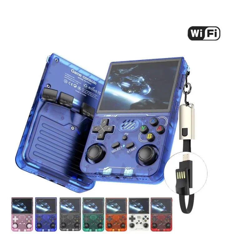 เครื่องเล่นเกมมือถือ R36XX แบบ WiFi สองย่านความถี่ หน้าจอ IPS HD Mipi ขนาด 3.5 นิ้ว ระบบปฏิบัติการ Linux แบบโอเพ่นซอร์ส, 64G, 128G