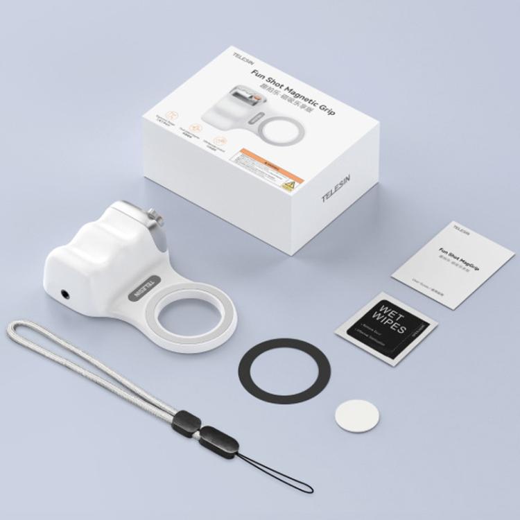 TELESIN P1-MP-10 ที่จับกล้องแม่เหล็กสำหรับถ่ายภาพ พร้อมรีโมทบลูทูธ สำหรับมือถือ สีขาว P1-MP-10, สีดำ P1-MP-10