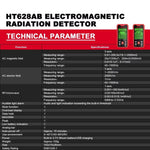 เครื่องวัดสนามแม่เหล็กไฟฟ้า EMF แบบชาร์จไฟได้ HABOTEST HT628B, HT628B