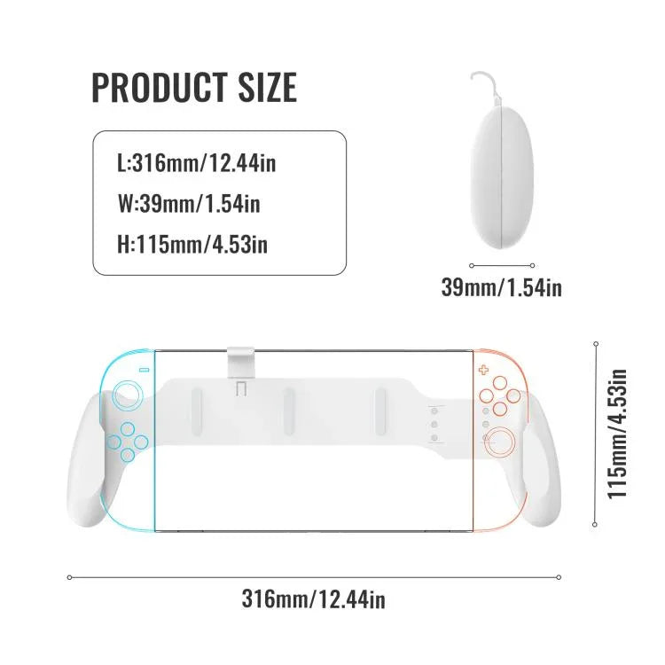 ด้ามจับกันลื่นแบบสรีรศาสตร์สำหรับ Nintendo Switch 2 / Switch / Switch OLED, JYS-NS2297 สีดำ, JYS-NS2297 สีขาว