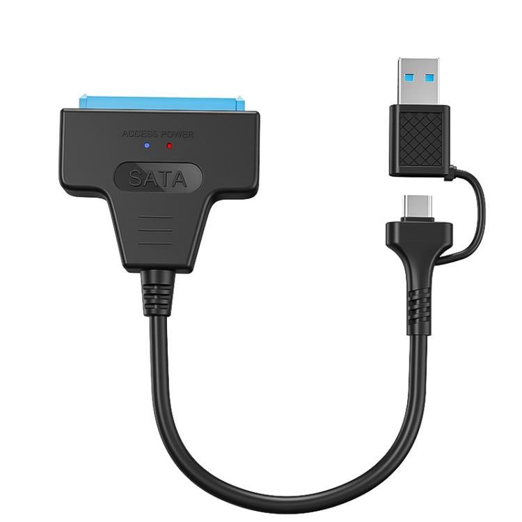 สายแปลง USB 3.0/USB-C เป็น SATA 22 พิน สำหรับฮาร์ดดิสก์/SSD โน้ตบุ๊ก 2.5 นิ้ว ยาว 25 ซม.