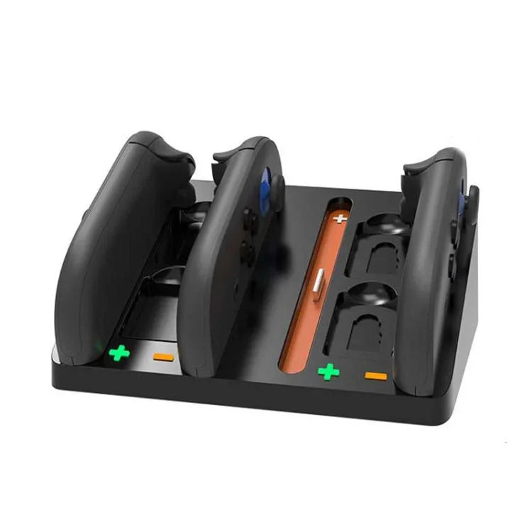แท่นชาร์จ 4-in-1 สำหรับ Nintendo Switch 2 Joy-Con ชาร์จสำหรับ 4 คอนโทรลเลอร์พร้อมช่องใส่การ์ดความจำ 4 ช่อง, HBS-2803