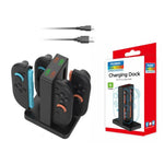 สถานีชาร์จแม่เหล็ก 4-in-1 DOBE สำหรับ Nintendo Switch 2 คอนโทรลเลอร์พร้อมไฟ LED แสดงสถานะและที่เก็บตลับเกม, TNS-3192B