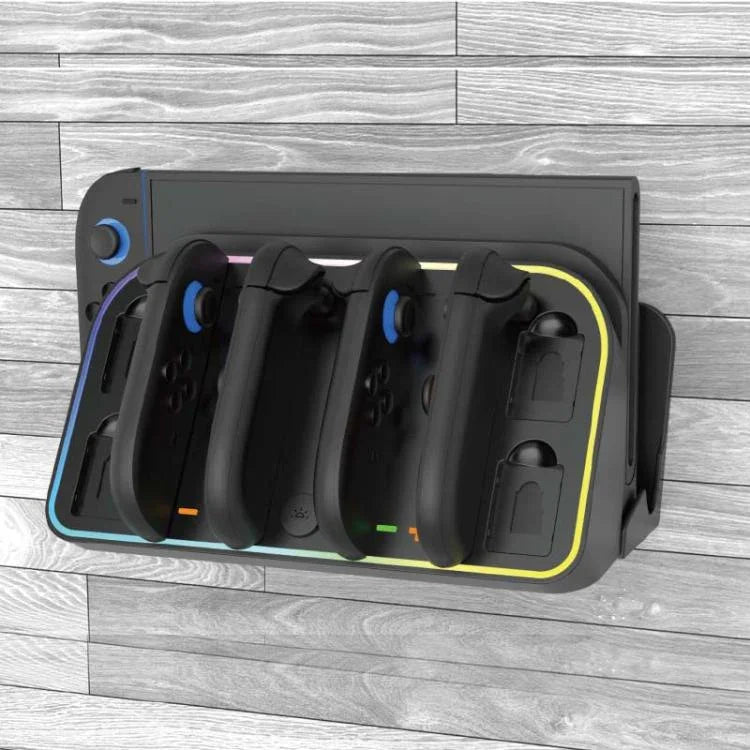 แท่นชาร์จติดผนังสำหรับ Nintendo Switch 2 JoyCon พร้อมไฟ RGB, HBS-2807