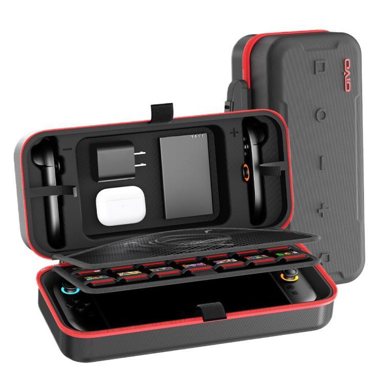 สำหรับ Nintendo Switch 2 กระเป๋าใส่ของ EVA ความจุใหญ่ พร้อมขาตั้งในตัว ช่องใส่การ์ดเกม 24 ช่อง