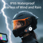 หูฟังบลูทูธหมวกกันน็อคมอเตอร์ไซค์ M9 กันน้ำ IPX6 รับสายอัตโนมัติ เสียง HD สำหรับผู้ขับขี่/ส่งของ/อินเตอร์คอมกลุ่ม, M9
