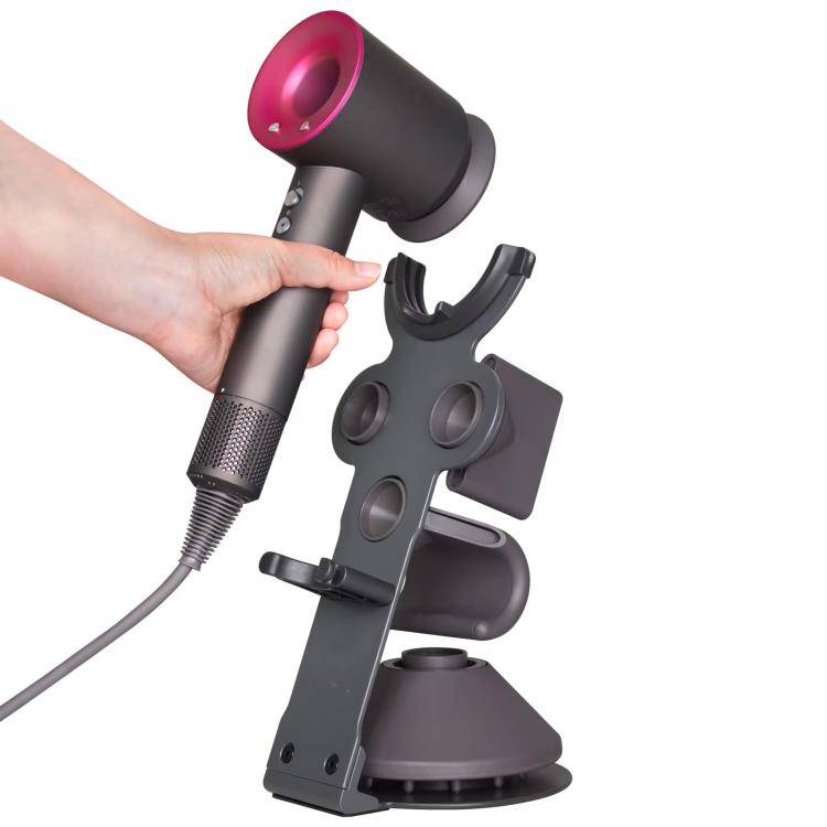 ที่วางไดร์เป่าผม Dyson Supersonic แบบตั้งโต๊ะ ขาตั้งโลหะพร้อมที่จัดเก็บสายไฟ ถอดได้ สีดำ