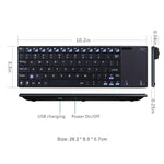 คีย์บอร์ดไร้สายขนาดเล็ก Rii K12+ 2.4GHz สำหรับโน้ตบุ๊กและคอมพิวเตอร์สำนักงาน เงียบ