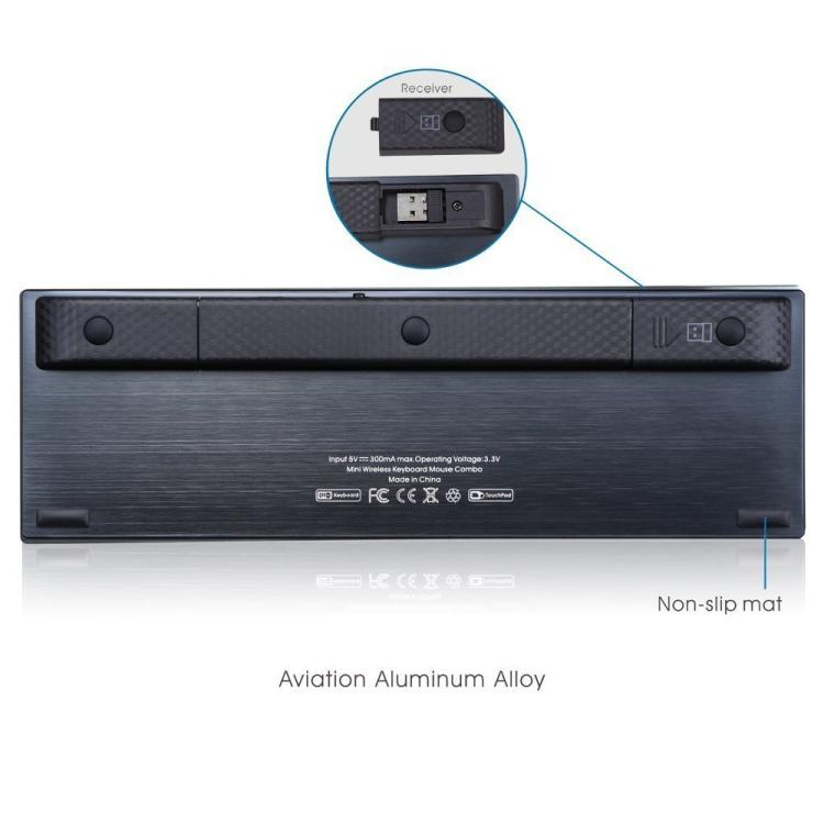 คีย์บอร์ดไร้สายขนาดเล็ก Rii K12+ 2.4GHz สำหรับโน้ตบุ๊กและคอมพิวเตอร์สำนักงาน เงียบ
