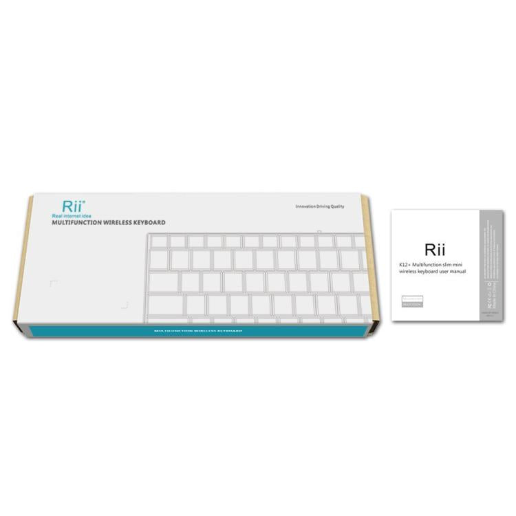 คีย์บอร์ดไร้สายขนาดเล็ก Rii K12+ 2.4GHz สำหรับโน้ตบุ๊กและคอมพิวเตอร์สำนักงาน เงียบ