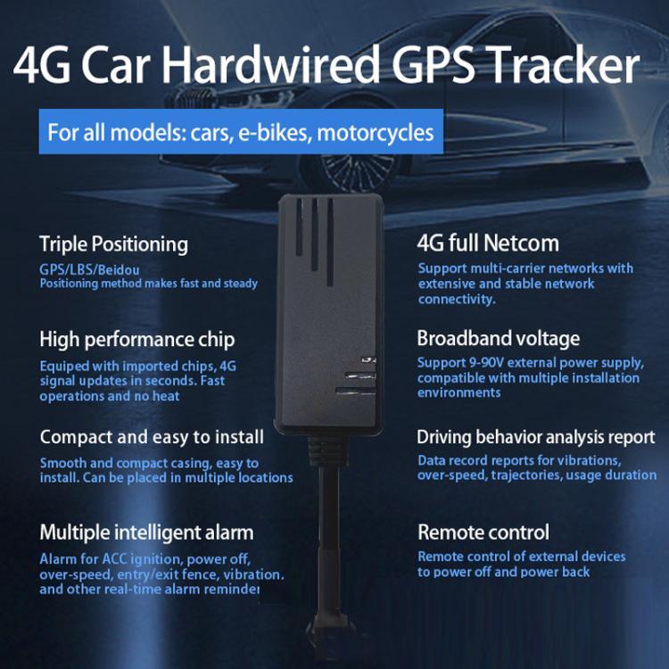 เครื่องวัดตำแหน่ง GPS รถยนต์ 4G ดาวเทียมอเมริกาใต้ ป้องกันการโจรกรรม รุ่น J16
