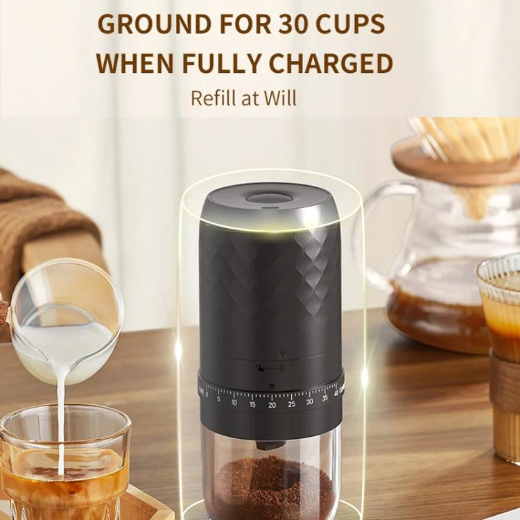 เครื่องบดกาแฟไฟฟ้าพกพาพร้อมการตั้งค่า 40 ระดับ ชาร์จไฟได้ USB-C ใบมีดเซรามิก