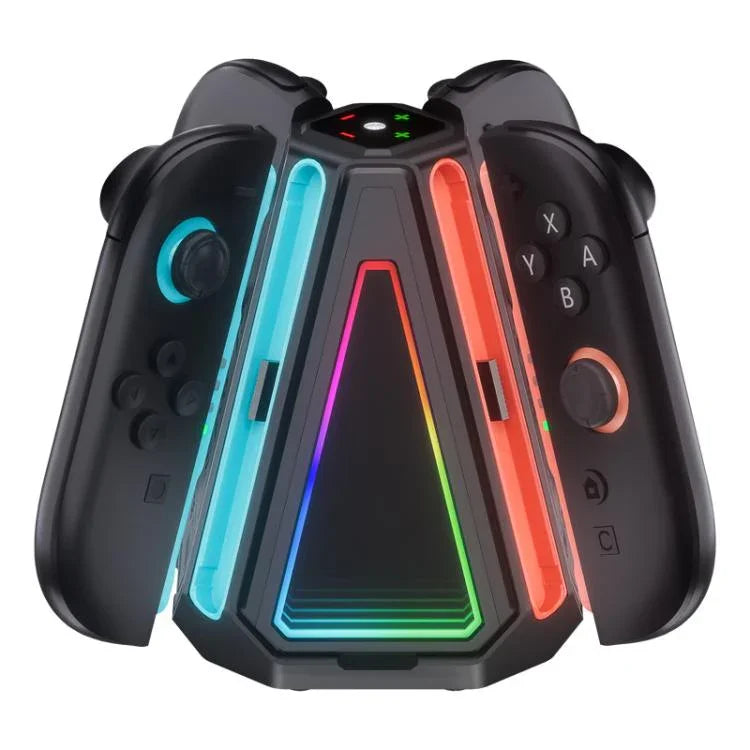 สำหรับ Nintendo Switch 2 Joy-Con จอยคอน 4 in 1 ฐานชาร์จสามเหลี่ยมพร้อมไฟ RGB, S219