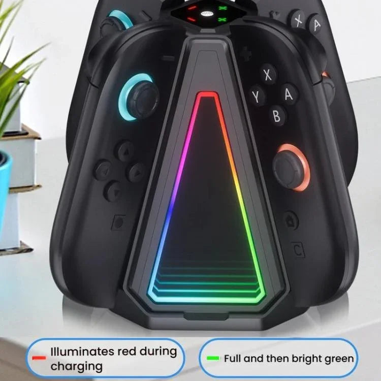 สำหรับ Nintendo Switch 2 Joy-Con จอยคอน 4 in 1 ฐานชาร์จสามเหลี่ยมพร้อมไฟ RGB, S219