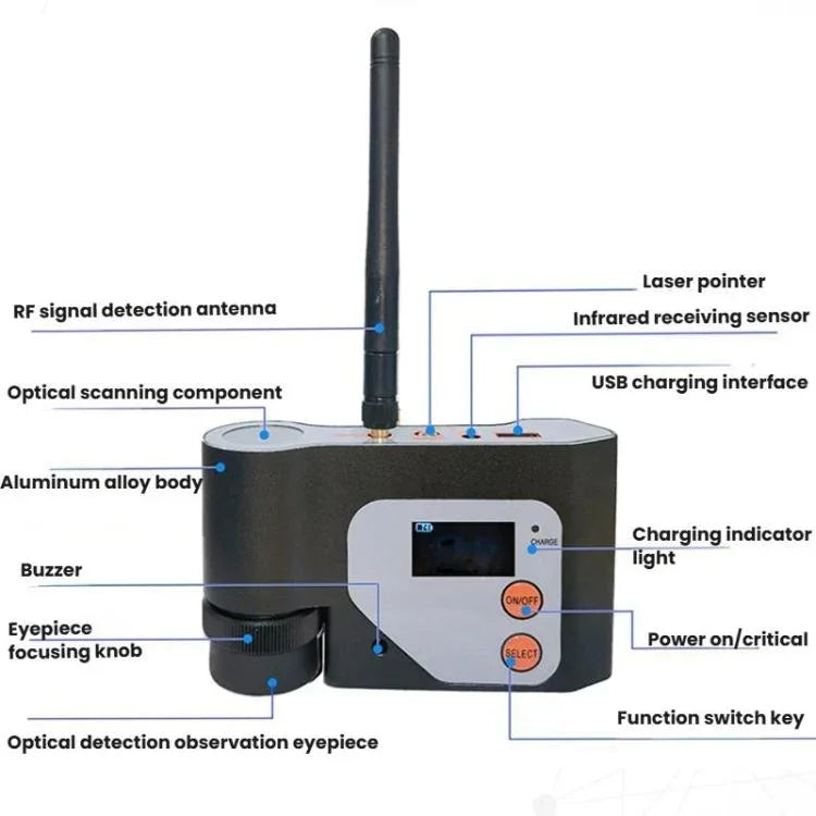 เครื่องตรวจจับสแกนเลเซอร์อินฟราเรด เครื่องค้นหากล้อง WiFi, DS-318
