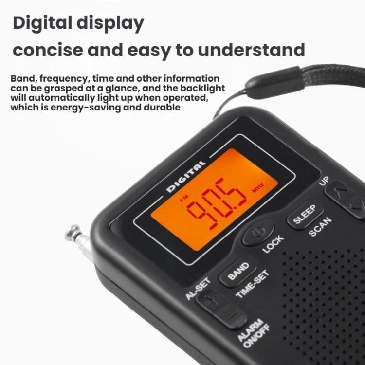เครื่องเล่นวิทยุพกพาสเตอริโอ FM/AM ควบคุมด้วยนาฬิกาแบบพกพา สำหรับ EU, สำหรับ US