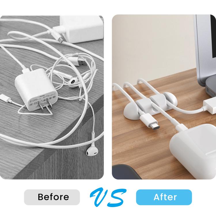 แท่นจัดเก็บสายซิลิโคนบนโต๊ะ AhaStyle WE31 6 ชิ้น พร้อมคลิปสาย 3 ช่องแบบอเนกประสงค์