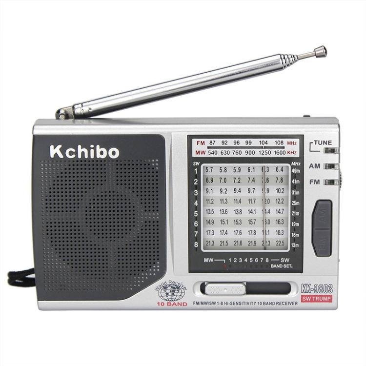 Kchibo วิทยุพกพา 10 ย่าน AM/FM/SW พร้อมลำโพงคุณภาพสูง เครื่องรับสัญญาณมัลติแบนด์ขนาดกะทัดรัด, KK-9803
