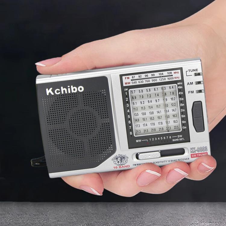 Kchibo วิทยุพกพา 10 ย่าน AM/FM/SW พร้อมลำโพงคุณภาพสูง เครื่องรับสัญญาณมัลติแบนด์ขนาดกะทัดรัด, KK-9803
