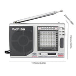 Kchibo วิทยุพกพา 10 ย่าน AM/FM/SW พร้อมลำโพงคุณภาพสูง เครื่องรับสัญญาณมัลติแบนด์ขนาดกะทัดรัด, KK-9803