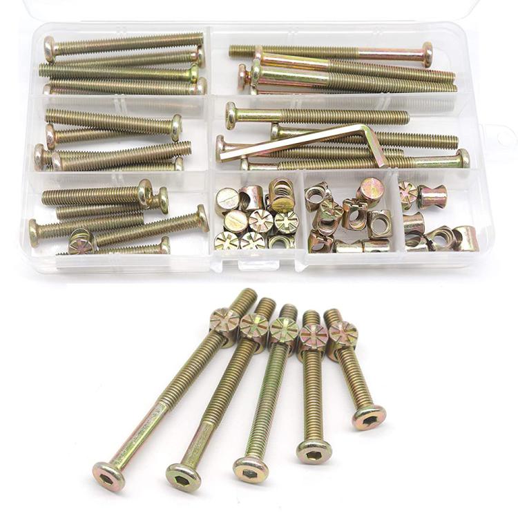 50pcs /Set M6 Colored Zinc Round Head Hexagon Socket Screw Set, 50pcs /Set