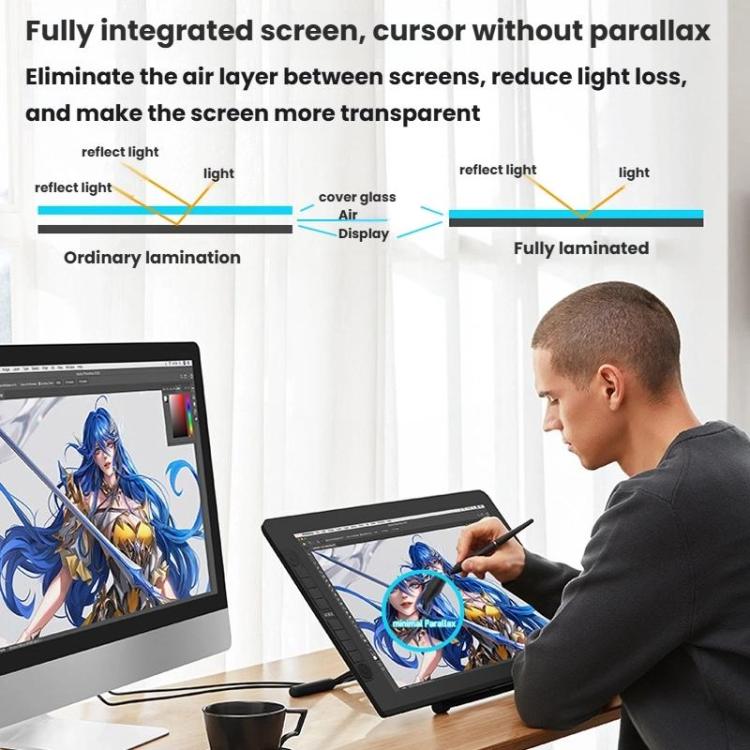 VEIKK VK2200PRO 21.5 inch Digital Screen Hand Drawing Screen Electronic Drawing Screen Compatible With Mobile Phone, EU Plug, US Plug, UK Plug