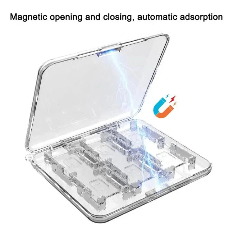 ipega Crystal Game Card Case For Nintendo Switch 2/Switch with 12 Game Card Slots Secure Locking Design, PG-SW2107