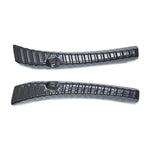 For Tesla 2024+ Model 3 Highland Stainless Steel Trunk Sill Guard, Carbon Fiber Texture, Black Brushed Finish, Silver