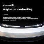 For Tesla 2024+ Model 3 Highland Stainless Steel Trunk Sill Guard, Carbon Fiber Texture, Black Brushed Finish, Silver