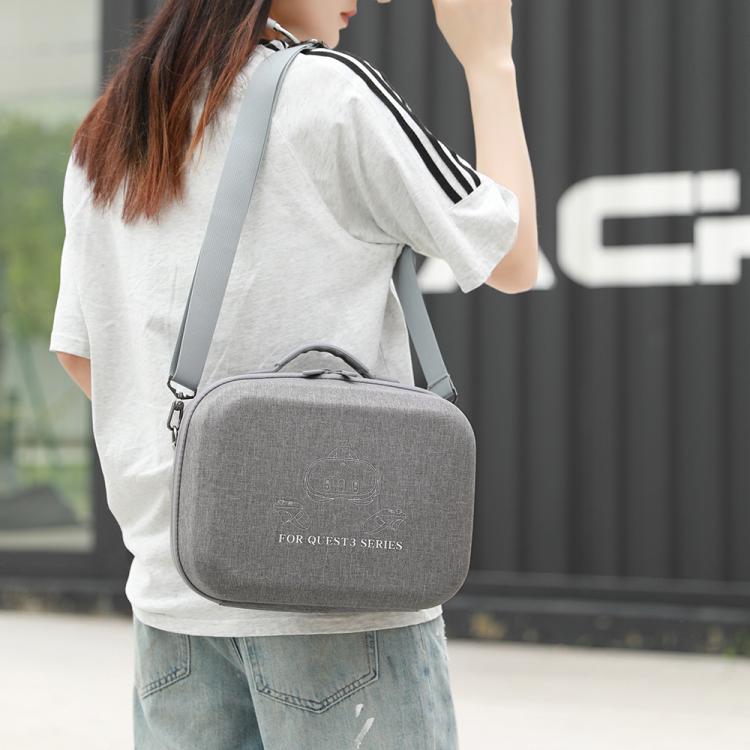 For Meta Quest 3 / 3S BKano Q3-002 VR Headset Console Storage Bag Shoulder Handheld Bag, Grey