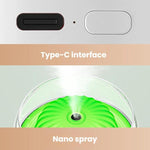 เครื่องเพิ่มความชื้นไฟแสงบรรยากาศรูปกระบองเพชร WT32 USB ติดรถยนต์ เครื่องเพิ่มความชื้นอัจฉริยะ