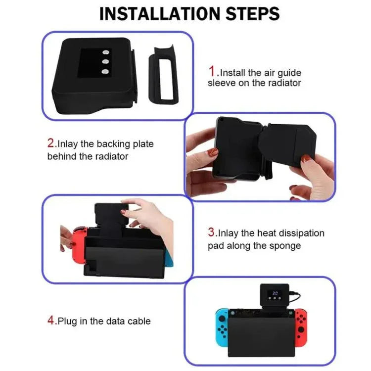 พัดลมระบายความร้อนสำหรับเครื่อง Nintendo Switch 2 / Switch พร้อมแสดงอุณหภูมิ รุ่น RDS-2827 สีขาว และสีดำ