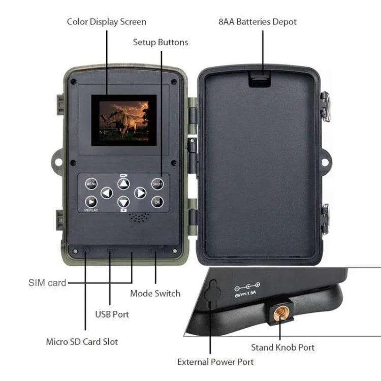 กล้องติดตามอินฟราเรดกลางคืน 2G MMS กลางแจ้ง 3PIR เซ็นเซอร์ความร้อน HC-810M