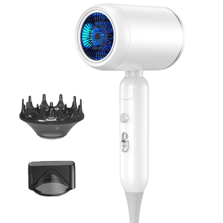 1800W Portable Folding High-Speed Constant-Temperature Hair Dryer, Black + Air Collector Nozzle, White + Air Collector Nozzle, Black + Air Collector Nozzle + Large Air Hood, White + Air Collector Nozzle + Large Air Hood