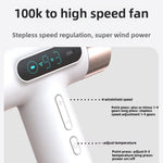 ไดร์เป่าผมไร้สายความเร็วสูง มอเตอร์ 100,000 รอบต่อนาที ชาร์จเร็ว USB-C แบตเตอรี่ในตัว 15600mAh