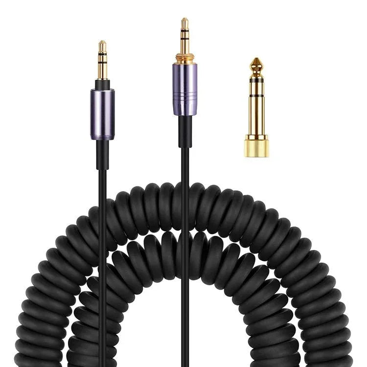 Headphone Spring Audio Cable, For Sony WH-1000XM3 / WH-1000XM2 / WH-1000XM4 / WH-H900N / WH-H800, 1.5m Spring