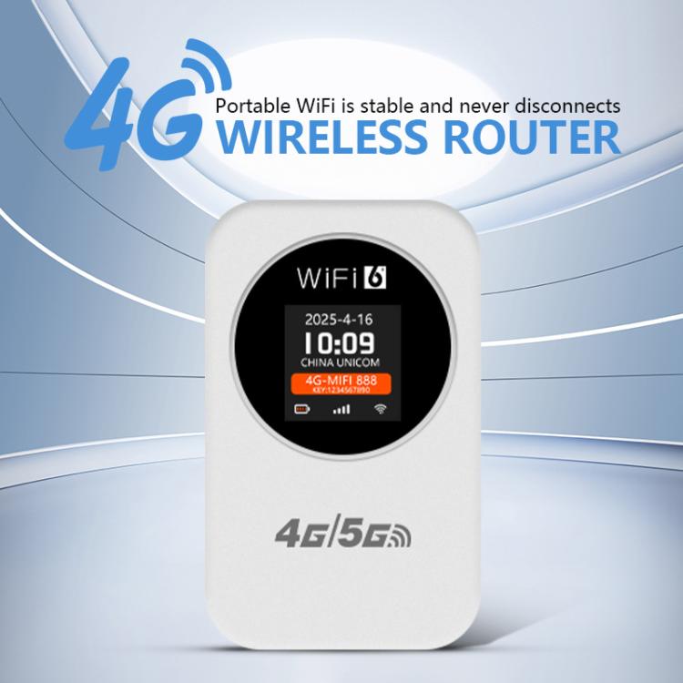 ฮอตสปอตไวไฟพกพา 4G/5G เราเตอร์มือถือ 300Mbps พร้อมแสดงเวลา แบตเตอรี่ในตัว 3000mAh รุ่นเอเชีย รุ่นยูเรเชีย