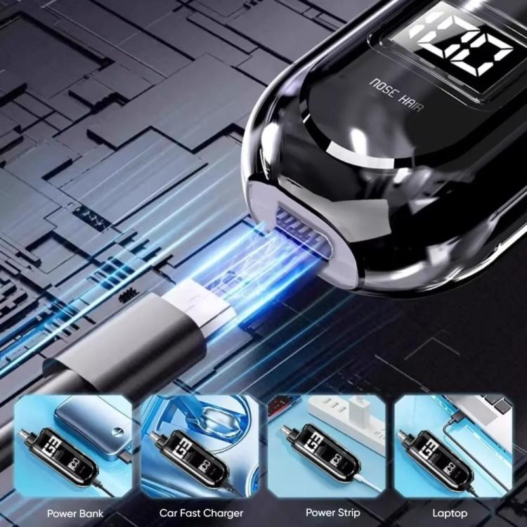 เครื่องตัดขนจมูก WUSHANG ชาร์จ USB-C อ่อนโยนและไม่เจ็บปวดสำหรับดูแลจมูก
