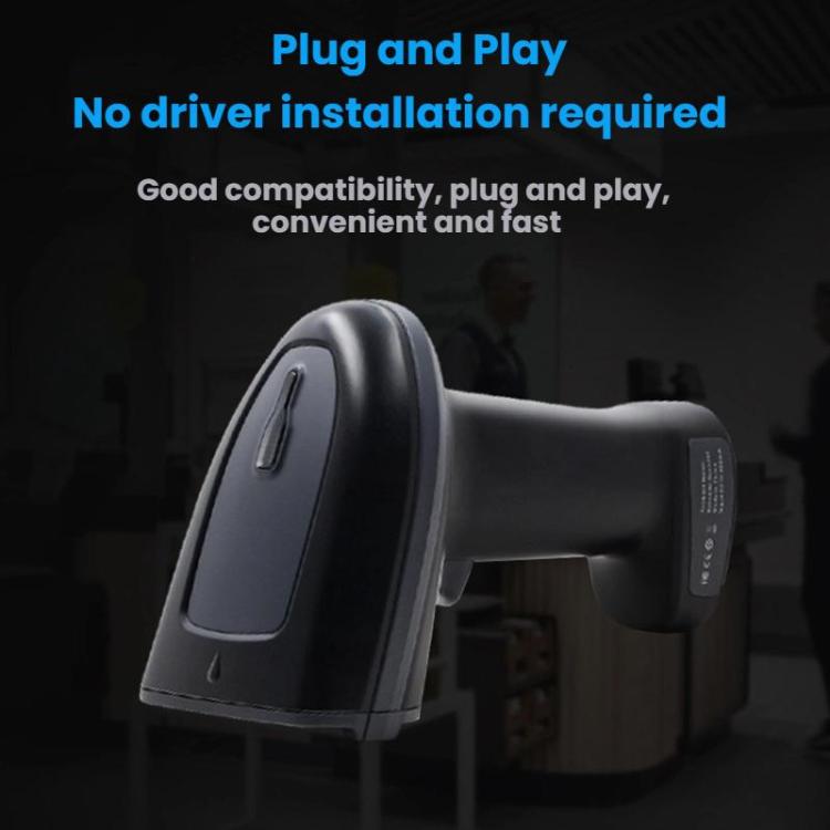เครื่องสแกนบาร์โค้ด QR Code ไร้สายระยะไกลพร้อมฐาน, 2.4G เดี่ยว, 2.4G + Bluetooth