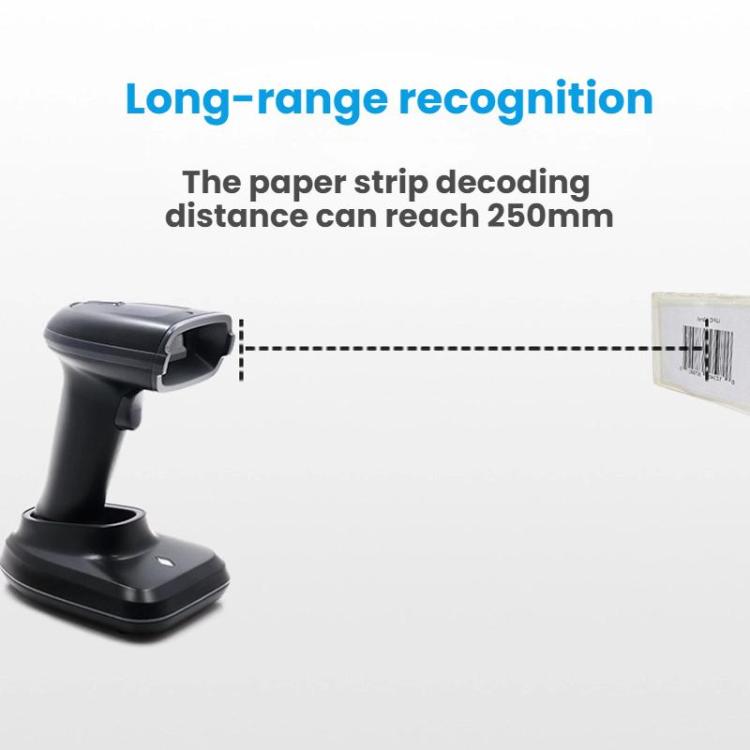 เครื่องสแกนบาร์โค้ด QR Code ไร้สายระยะไกลพร้อมฐาน, 2.4G เดี่ยว, 2.4G + Bluetooth