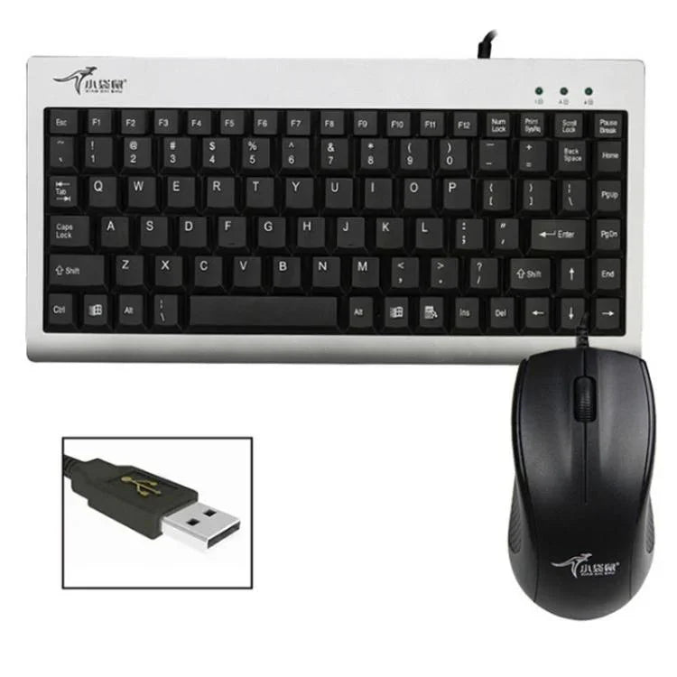 Little Kangaroo DS-9821 DS-911 ชุดคีย์บอร์ดและเมาส์แบบมีสายสำหรับแล็ปท็อป อุตสาหกรรม รองรับ USB, PS2