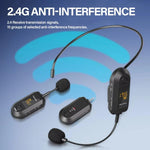 ไมโครโฟนไร้สาย 2.4G พร้อมเครื่องขยายเสียง ไมโครโฟนพกพา, 1 In 1 คลิปปกเสื้อ, 1 In 1 ใส่ศีรษะ, 1 In 2 คลิปปกเสื้อ, 1 In 2 ใส่ศีรษะ