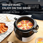 12V-24V 2L Car-Mounted Push-Button Rice Cooker, English, English + Battery Cable, Russian, Russian + Battery Cable