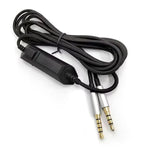 For Logitech Astro A10 / A40 Headset Gaming Headset 2m Braided Audio Cable, Silver Plug Straight Through, Silver Plug Wired Controller, Black Plug Wired Controller