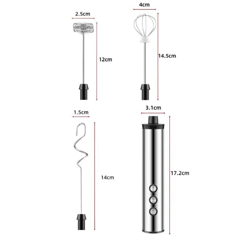 เครื่องตีไข่ไฟฟ้าพกพา 3-in-1 ชาร์จไฟได้ พร้อมเครื่องทำฟองนมขนาดเล็ก สำหรับอบขนม ชาร์จไฟได้